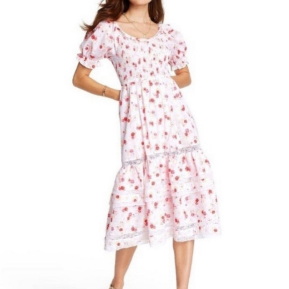 LoveShackFancy x Target Cosette Dress Cottagecore Floral Midi NWT Prairie XS - Picture 1 of 11